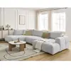 Canapé panoramique convertible FUJI tissu lisse avec pouf Bobochic