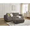 Canapé droit convertible 3 places FUJI tissu lisse avec pouf Bobochic
