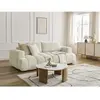 Canapé droit convertible 3 places FUJI tissu lisse avec pouf Bobochic