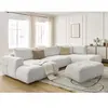 Canapé panoramique convertible FUJI tissu bouclette avec pouf Bobochic