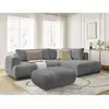 Canapé d'angle L convertible FUJI tissu bouclette avec pouf Bobochic