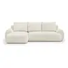 Canapé d'angle gauche convertible 3 places MILO - Tissu bouclette beig...