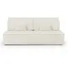 HOMIFAB Canapé convertible 3 places avec coffre de rangement en tissu bouclette écru - Milla
