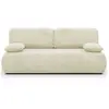 HOMIFAB Canapé convertible 3 places avec coffre en velours côtelé beige - Gemma