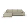 Canapé d'angle convertible réversible + coffre de rangement - Tissu Be...