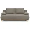 Banquette convertible 3 places MIKA - Tissu beige - Coffre de rangemen...