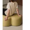 noo.ma Pouf en forme de 8 en fibre synthétique, jaune