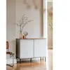 noo.ma Buffet en stratifié chêne avec portes et tiroirs, gris