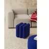 noo.ma Pouf en forme de gaufrette en laine, myrtille