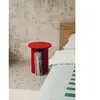 noo.ma Table d'appoint ronde en acier avec cachette, rouge