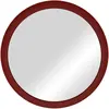 noo.ma Miroir mural rond dans un cadre en métal brillant, rouge