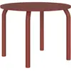 noo.ma Table à manger ronde en placage de chêne et acier, marron
