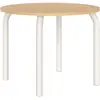 noo.ma Table de salle à manger ronde en placage de chêne et acier, beige