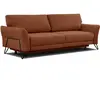COURTOIS LAVILLE Canapé convertible 3 places tissu rouge brique - LOREM