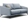 Courtois Laville Canapé droit 3 places tissu bleu clair - Sogel