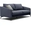 Courtois Laville Canapé droit 3 places tissu bleu- Sogel