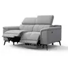 Courtois Laville Canapé droit avec 2 relax électriques tissu gris platine