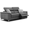 Courtois Laville Canapé droit avec 2 relax électriques tissu graphite et gris