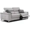 Courtois Laville Canapé droit avec 2 relax électriques tissu gris et graphite