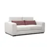 Courtois Laville Canapé droit 3 places tissu blanc perle
