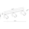 TK Lighting Spot pour plafond Livia, rose, 52 cm, à 3 lampes, métal, GU10