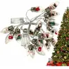 Guirlande De Noël Ampoules Avec Figurines Pour Fenêtre Rideau Lumineux...
