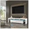 AC-DÉCO Bim furniture Meuble TV 190 cm - Blanc mat/brillant