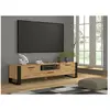 FURNLUX Meuble TV Stand Hi-Fi Nuka 160 cm chêne artisan jambes noires et poignées