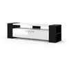 Bim Furniture - Meuble tv livia 160 cm noir / blanc brillant