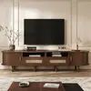 NECHE Meuble TV Noyer 170 x 40 x 40 cm avec 2 tiroirs en rotin - 2 por...