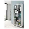 ABITARE Bibliothèque 80x25x180 cm blanc mat et oxyde avec huit compartiments - Geri