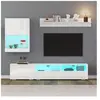 NECHE Ensemble de meuble TV 3 Pièces Muraux avec Vitrine,Meuble de sal...