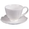 Table passion Lot de 6 tasse à thé avec sous tasse   20 cl  blanc en porcelaine