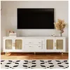 NECHE Meuble TV style Vintage,Meuble Télé avec 2 tiroirs + 2 grands co...