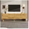 NECHE Meuble TV en Bois Naturel avec motif ondulé,Buffet Bas Moderne a...