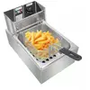 NECHE Friteuse Électrique,Profonde 6L en Acier Inoxydable,Avec indicat...