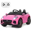 Voiture Électrique Enfant Jaguar F-type SVR avec Télécommande, Lumières LED / Lecteur MP3, Port USB, Démarrage Progressif, Rose
