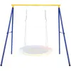 COSTWAY Portique de balançoire pour enfants en forme de a charge 250kg avec 2 méthodes de fixation piquets d'ancrage 194x180x180cm