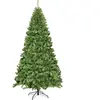 GOPLUS Sapin de noël artificiel 1346 branches forme épicéa vert 130x225cm