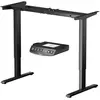 COSTWAY bureau assis-debout électrique à 2 moteurs, cadre de bureau avec largeur et hauteur réglables et commande à mémoire, noir