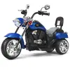 Moto Électrique pour Enfants 3 Roues - COSTWAY - Chopper Bleu - Phares...