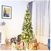 GOPLUS Sapin de Noël 225CM Lumineux-1085 Branches Touffues+350 LED-Aig...