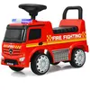 COSTWAY Porteur pour enfants 12-36 mois voiture de pompiers avec espace de rangement-sonore et lumineux   rouge