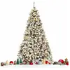 Sapin de Noël Enneigé Artificiel 225 cm, Arbre de Noël Floqué avec 450...