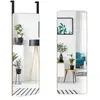 COSTWAY Miroir Rectangulaire Mural / Suspendre sur Porte en Bambou de ...