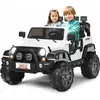 COSTWAY Voiture 4x4 Électrique 12V pour Enfants 3+ Ans, 2 Places, Télécommande 2.4G, Lumières LED et Musique,Blanc