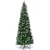COSTWAY Sapin de Noël Artificiel 220CM Aiguilles en PVC avec Neige 720...