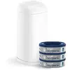 Angelcare Starter Pack Poubelle à couches Dress Up + 3 recharges Blanc