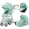 BAZARLAND30 Poussette 3 en 1 Bébé Combinée Siège-Auto Nacelle Trio Rév...