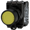 Bouton poussoir lumineux jaune complet IMO Ø22mm, 1NO+1NC, LED 24V BIS...
